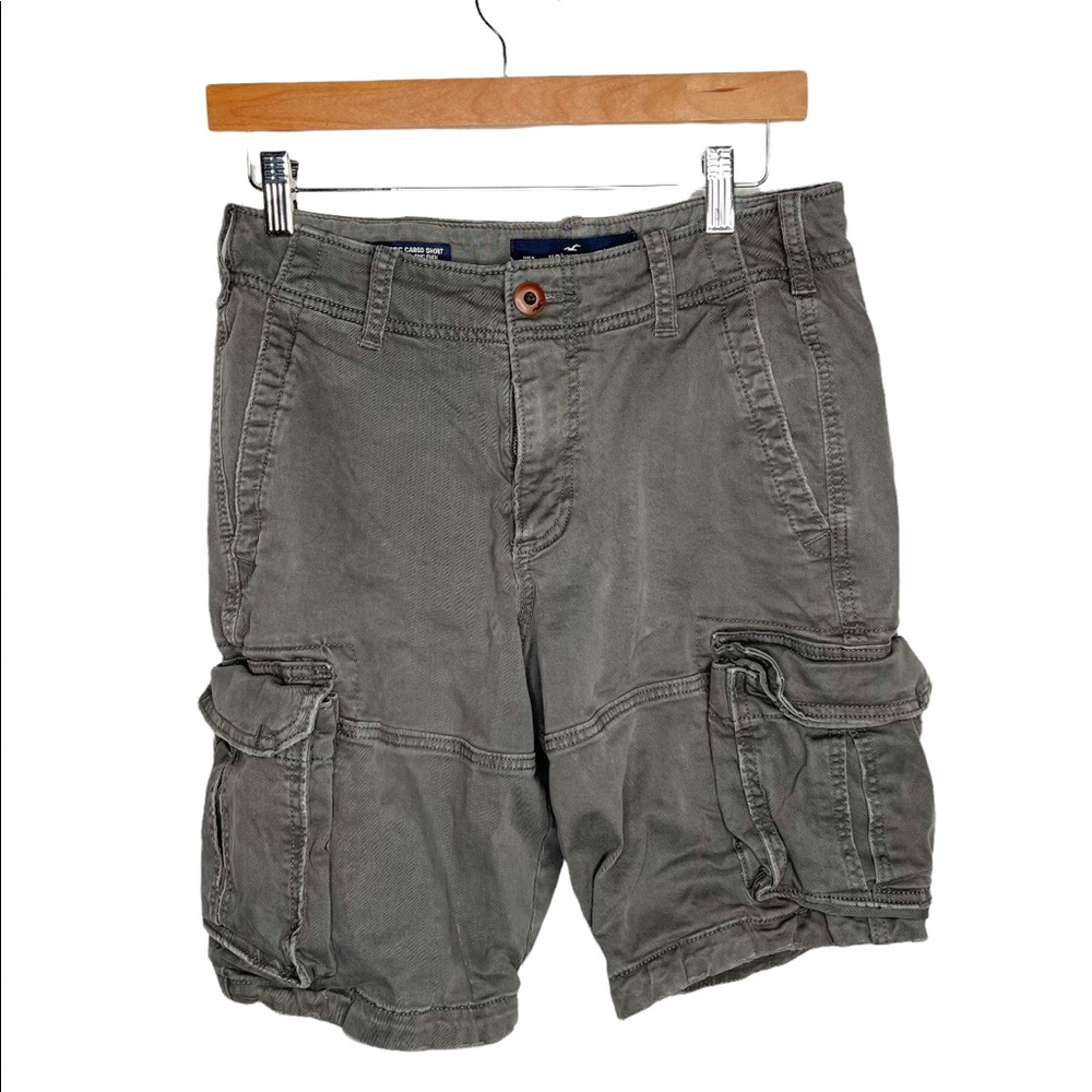Hollister Mens Gray Classic Cargo Epic Flex Shorts Size 28